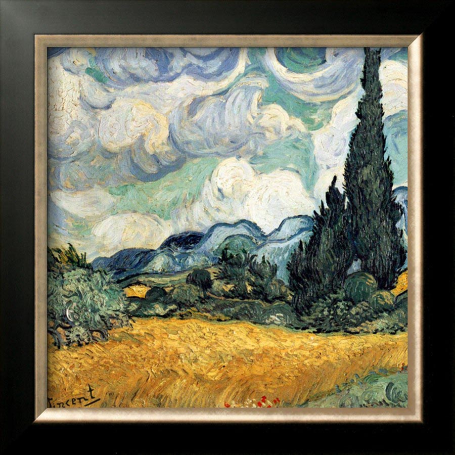 Champ De Ble Avec Cypres Detail - Van Gogh Painting On Canvas
